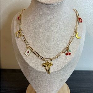Handmade Gold Charm Necklace